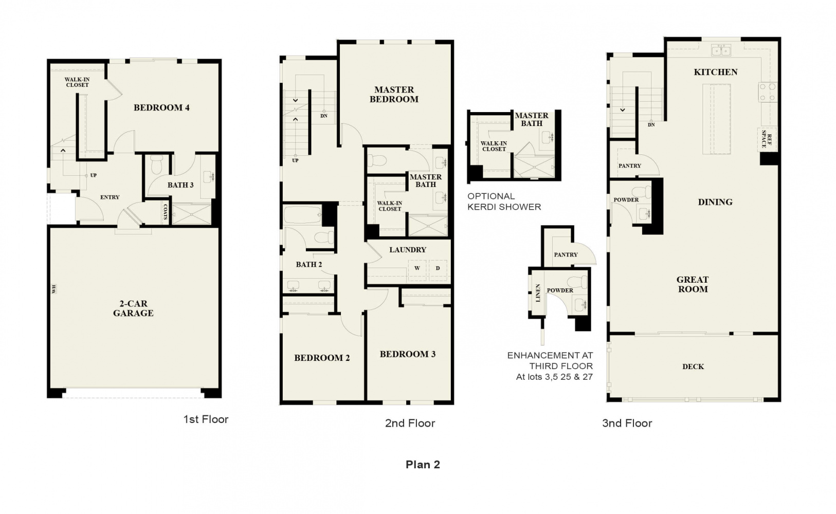 Plan 2 Floorplan of New Heights New Homes in West Hills