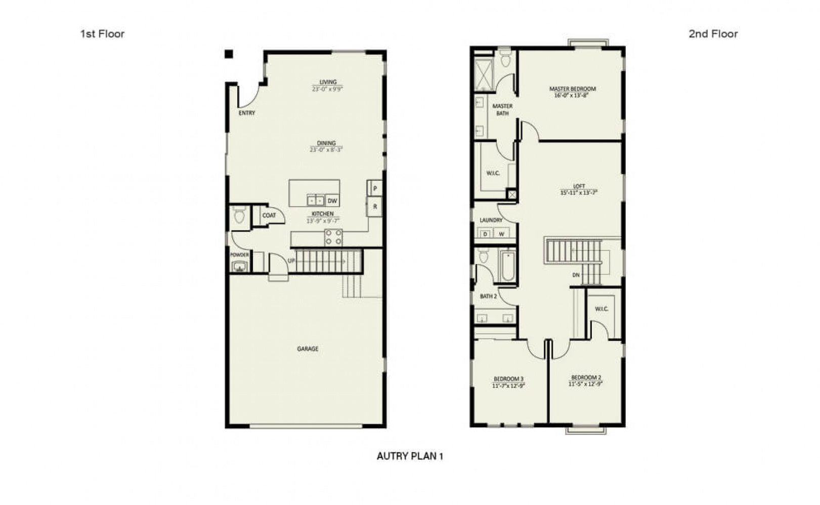 Autry Plan 1 Floorplan of New Homes  in Sylmar