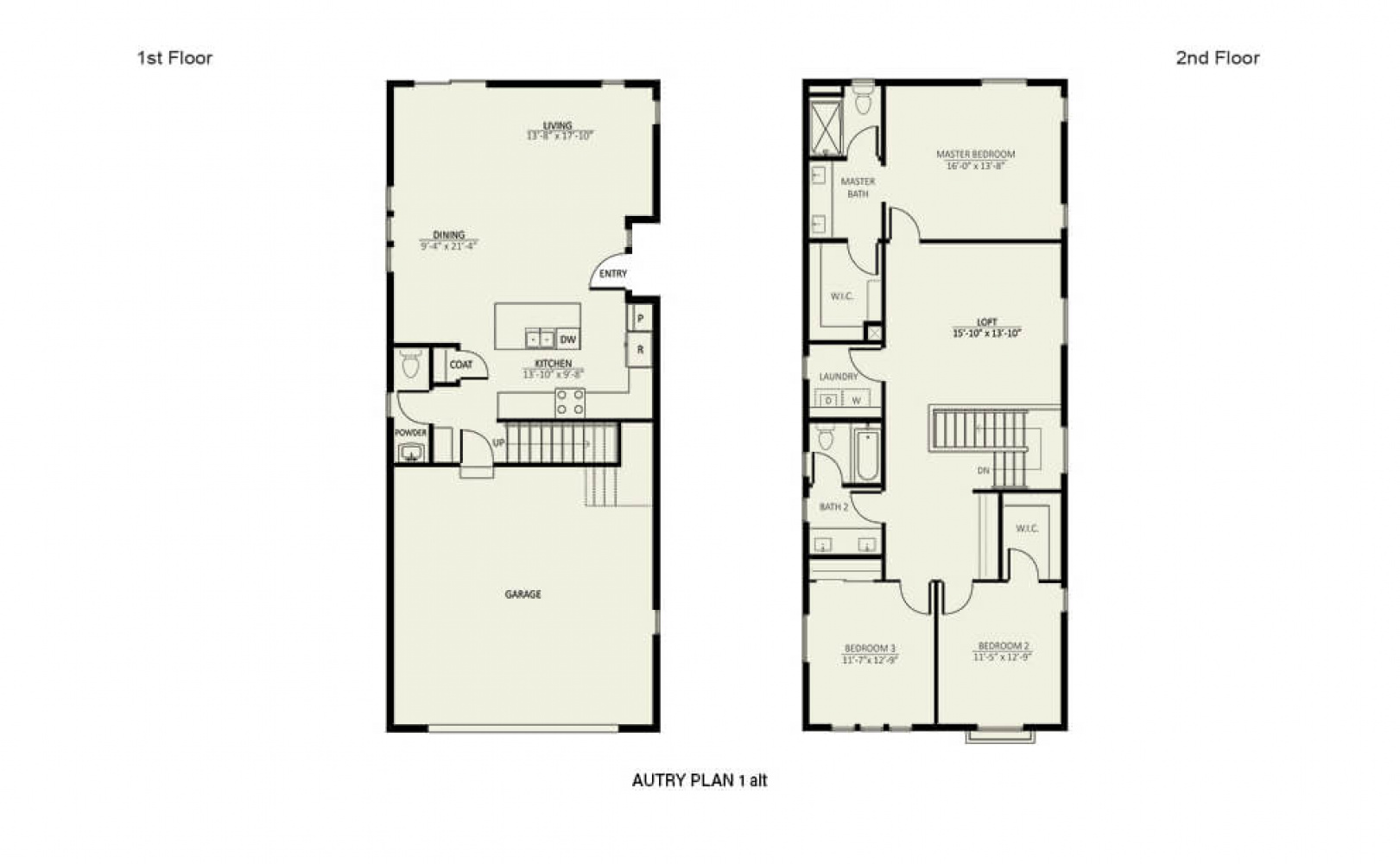 Autry Plan 1alt Floorplan of New Homes  in Sylmar